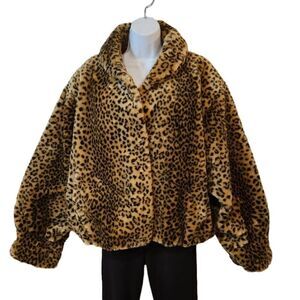 American Signature Vintage Faux Fur Jacket sz M oversized